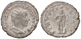 ROMANE IMPERIALI - Gordiano III (238-244) - Antoniniano - Busto radiato e drappeggiato a d. /R Ercole stante a d. appoggiato a una clava C. 404; RIC 9...