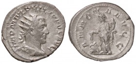 ROMANE IMPERIALI - Filippo I (244-249) - Antoniniano - Busto radiato, drappeggiato e corazzato a d. /R L'Abbondanza stante a s. con spighe e cornucopi...