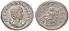 ROMANE IMPERIALI - Otacilia Severa (moglie di Filippo I) - Antoniniano - Busto diademato a d. su crescente /R La Concordia seduta a s. con patera e do...