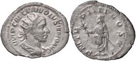 ROMANE IMPERIALI - Volusiano (251-253) - Antoniniano - Busto radiato e drappeggiato a d. /R Volusiano stante a s. con ramo d'ulivo e scettro C. 92 (AG...