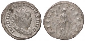 ROMANE IMPERIALI - Valeriano I (253-260) - Antoniniano - Busto radiato e drappeggiato a d. /R La Sicurità stante a s. con scettro, si appoggia ad una ...