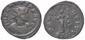 ROMANE IMPERIALI - Caro (282-283) - Antoniniano - Busto radiato e corazzato a d. /R La Pace stante a s. con ramo ed insegna; in esergo: PXXI C. 56 (MI...