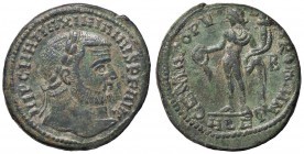 ROMANE IMPERIALI - Massimiano Ercole (286-310) - Follis (Alessandria) - Testa laureata a d. /R Il Genio stante a s. con patera e cornucopia C. 179; RI...