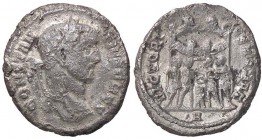 ROMANE IMPERIALI - Costanzo I (Cloro) (305-306) - Argenteo - Testa laureata a d. /R I Tetrarchi sacrificanti davanti a una porta da campo C. 286 (12 F...