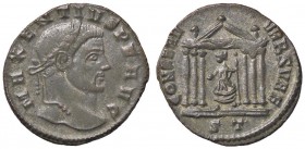 ROMANE IMPERIALI - Massenzio (306-312) - Follis (Ticinum) - Busto laureato, drappeggiato e corazzato a d. /R Roma di fronte seduta entro tempio esasti...