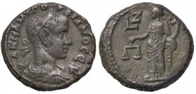 ROMANE PROVINCIALI - Gordiano III (238-244) - Tetradracma (Alessandria) - Busto laureato a d. /R Dikaiosyne stante a s. con bilancia e cornucopia Datt...