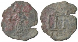 BIZANTINE - Leonzio (695-698) - Follis (Siracusa) - L'Imperatore in piedi /R M, sopra monogramma Spahr 239 (AE g. 3,23)
MB/qBB