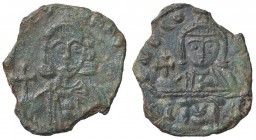 BIZANTINE - Leone III e Costantino V (720-741) - Follis (Siracusa) - Busto di Leo di fronte con globo crucigero /R Busto di Costantino di fronte con g...