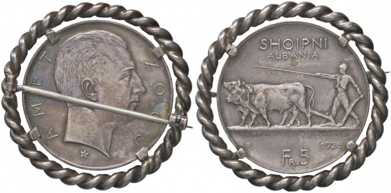 ESTERE - ALBANIA - Zogu I (1925-1939) - 5 Franchi 1926 Mont. 42 R (AG g. 39,83)S...