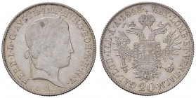 ESTERE - AUSTRIA - Ferdinando I d'Asburgo-Lorena (1835-1848) - 20 Kreuzer 1848 A Kr. 2208 AG
qFDC/FDC