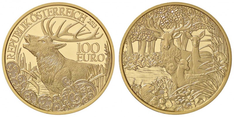 ESTERE - AUSTRIA - Seconda Repubblica (1945) - 100 Euro 2013 - Cervo rosso (AU g...