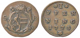 ESTERE - AUSTRIA-SALISBURGO - Geronimo Graf Colloredo (1772-1803) - Pfennig 1778 Kr. 441 CU
BB+