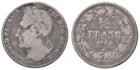 ESTERE - BELGIO - Leopoldo I (1831-1865) - Mezzo franco 1844 Kr. 6 R AG
MB