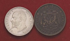 ESTERE - BULGARIA - Ferdinando I (1887-1918) - 2 Leva 1913 Kr. 32 AG Assieme a 10 stotinki 1881 - Lotto di 2 monete
med. BB