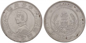 ESTERE - CINA - Repubblica Popolare Cinese (1912) - Dollaro 1927 Kr. 318a.2 AG Rosette al R/ e bordo rigato Abilmente lavata
BB