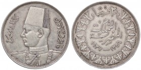 ESTERE - EGITTO - Farouk (1937-1952) - 10 Piastre 1356 (1937) Kr. 367 AG
BB-SPL