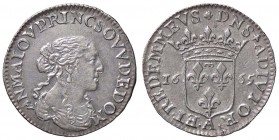 ESTERE - FRANCIA - DOMBES - Anna Maria Luisa di Borbone (1650-1693) - Luigino 1665 Camm. 45 AG
MB-BB