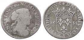 ESTERE - FRANCIA - DOMBES - Anna Maria Luisa di Borbone (1650-1693) - Luigino 1665 Camm. 45 AG
MB/qBB