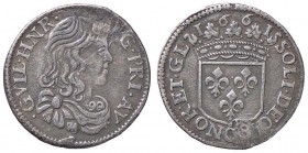 ESTERE - FRANCIA - ORANGE - Guglielmo Enrico di Nassau (1650-1702) - Luigino 1661 Camm. 309 AG Appiccagnolo rimosso
qBB