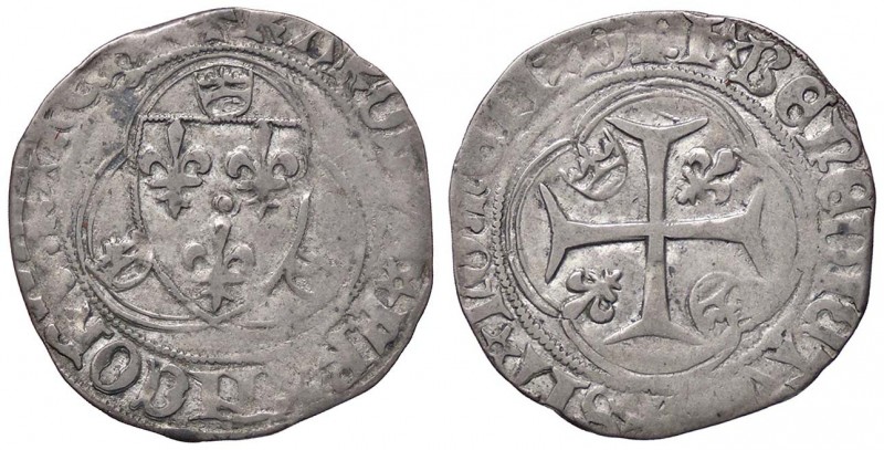 ESTERE - FRANCIA - Carlo VII (1422-1461) - Bianco - Stemma tra tre corone /R Cro...
