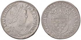 ESTERE - FRANCIA - Luigi XIV (1643-1715) - Mezzo scudo 1647 B AG Da incastonatura
meglio di MB