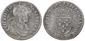 ESTERE - FRANCIA - Luigi XIV (1643-1715) - Dodicesimo di scudo 1662 D Camm. F11 AG
MB-BB
