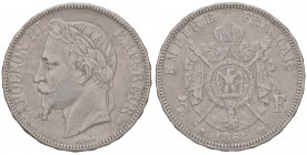 ESTERE - FRANCIA - Napoleone III (1852-1870) - 5 Franchi 1869 BB - Testa laureata Kr. 32.2 AG
BB