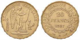ESTERE - FRANCIA - Terza Repubblica (1870-1940) - 20 Franchi 1887 Kr. 825 (AU g. 6,44)
qFDC