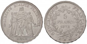ESTERE - FRANCIA - Terza Repubblica (1870-1940) - 5 Franchi 1873 A Kr. 52.1 AG
qFDC