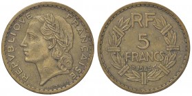 ESTERE - FRANCIA - Governo Provvisorio di De Gaulle (1944-1946) - 5 Franchi 1945 C Kr. 888a.3 BT
SPL