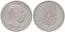 ESTERE - GERMANIA - PRUSSIA - Guglielmo I (1861-1888) - 5 Marchi 1874 A Kr. 503.1 AG
qBB/BB