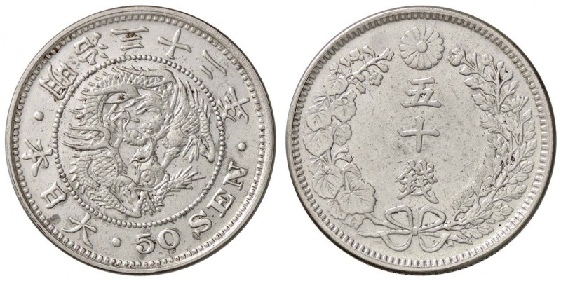 ESTERE - GIAPPONE - Mutsuhito Imperatore (1867-1912) - 50 Sen 1899 Kr. 25 AG
BB...