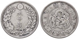 ESTERE - GIAPPONE - Mutsuhito Imperatore (1867-1912) - 50 Sen 1904 Kr. 25 AG
BB+