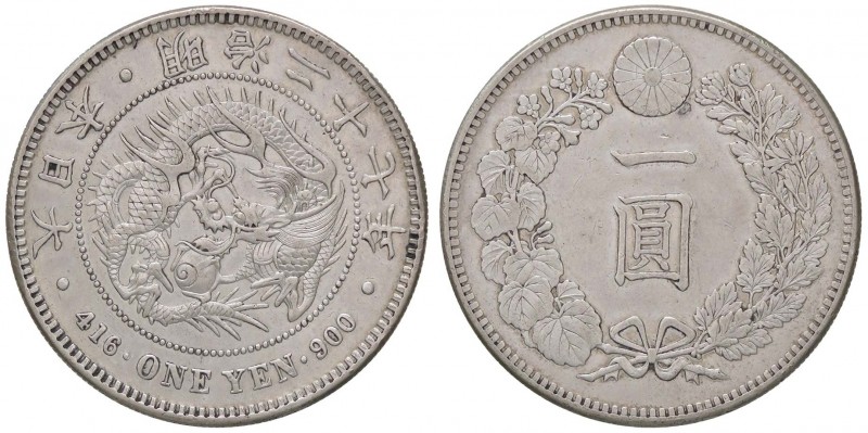 ESTERE - GIAPPONE - Yoshihito Imperatore (1912-1926) - Yen 1914 Kr. 38 AG Colpet...