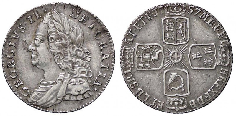 ESTERE - GRAN BRETAGNA - Giorgio II (1727-1760) - 6 Pence 1757 Kr. 582.2 AG
BB+