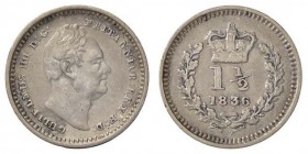ESTERE - GRAN BRETAGNA - Guglielmo IV (1830-1837) - 1,5 Pence 1836 Kr. 719 NC AG Graffio al D/
bel BB