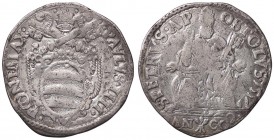ZECCHE ITALIANE - ANCONA - Paolo IV (1555-1559) - Testone 1557 (AG g. 9,18)
BB/qBB