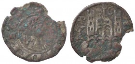ZECCHE ITALIANE - BERGAMO - Comune, monete a nome di Federico II (Sec. XIII-XIV) - Denaro planeto CNI 139/144; MIR 18 (MI g. 0,77) mancanza marginale...