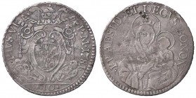 ZECCHE ITALIANE - BOLOGNA - Pio VI (1775-1799) - Giulio 1781 Munt. 225 var. I R AG Tentativo di foro
MB