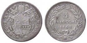 ZECCHE ITALIANE - BOLOGNA - Gregorio XVI (1831-1846) - 5 Baiocchi 1842 A. XII Pag. 190; Mont. 162 R AG
qBB
