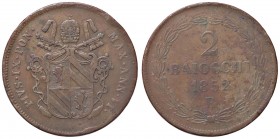 ZECCHE ITALIANE - BOLOGNA - Pio IX (1846-1866) - 2 Baiocchi 1852 A. VI Pag. 313; Mont. 289 R CU
qBB