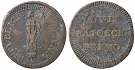 ZECCHE ITALIANE - FERMO - Repubblica Romana (1798-1799) - 2 Baiocchi 1798 Pag. 31; Mont. 1 R CU
qBB
