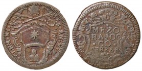 ZECCHE ITALIANE - FERRARA - Clemente XI (1700-1721) - Mezzo baiocco A. XIX CNI 131; Munt. 248 R CU
BB