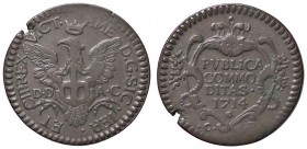 SAVOIA - Vittorio Amedeo II (secondo periodo, 1680-1730) - Grano 1714 (Palermo) MIR 901b NC CU Senza sigle
qBB