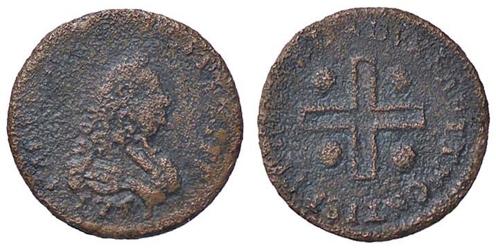 SAVOIA - Carlo Emanuele III (1730-1773) - Mezzo cagliarese 1741 Mont. 115 R CU
...
