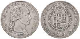 SAVOIA - Vittorio Emanuele I (1802-1821) - 5 Lire 1820 Pag. 14; Mont. 28 R AG
BB/BB+