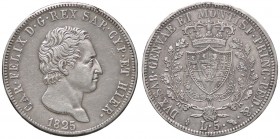 SAVOIA - Carlo Felice (1821-1831) - 5 Lire 1825 T Pag. 69; Mont. 59 AG Colpetto
qSPL/SPL