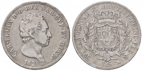 SAVOIA - Carlo Felice (1821-1831) - 5 Lire 1825 T Pag. 69; Mont. 59 AG Colpetti
meglio di MB