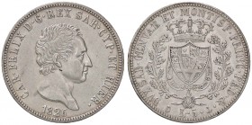 SAVOIA - Carlo Felice (1821-1831) - 5 Lire 1826 G Pag. 70; Mont. 62 AG
BB+/SPL