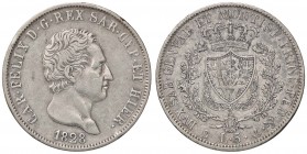 SAVOIA - Carlo Felice (1821-1831) - 5 Lire 1828 G Pag. 74; Mont. 66 AG Colpetto
BB/BB+